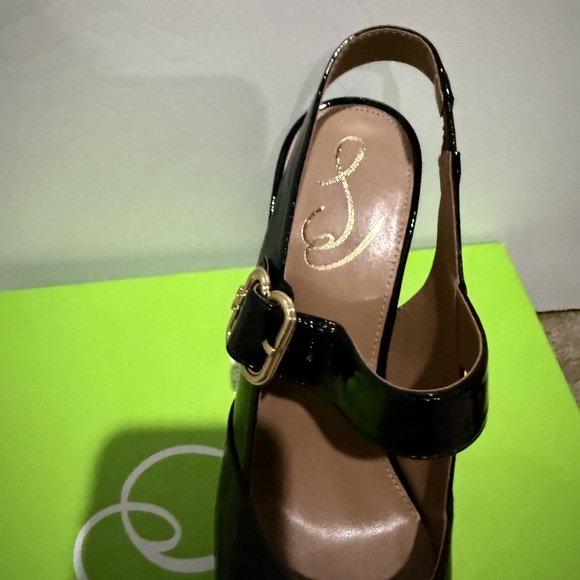 Sam Edelman Black Faux Patent Leather Mary Jane Heels NIB - Picture 7 of 13